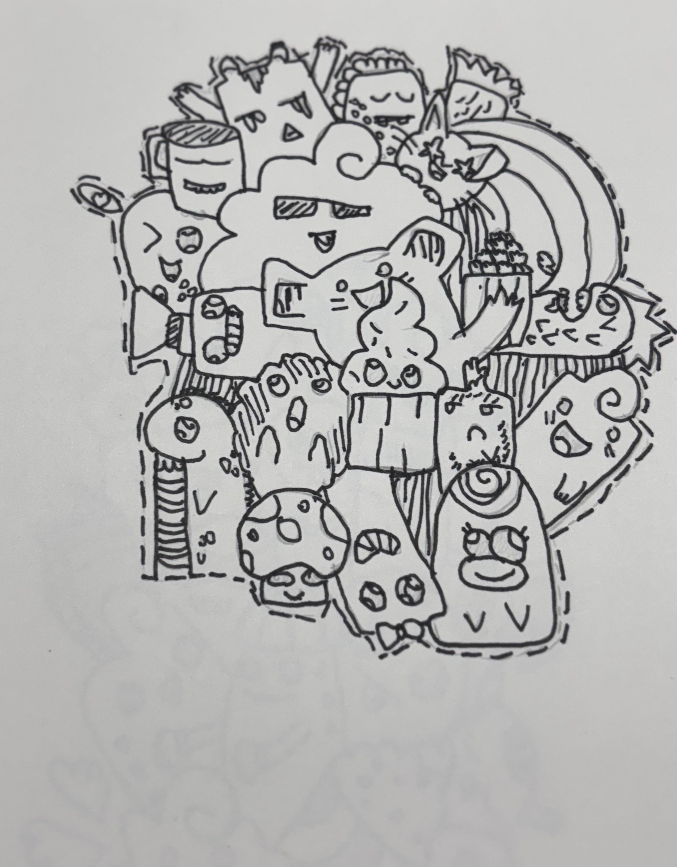 Doodle Art Print – Original Hand-Drawn Illustration, Wall Decor