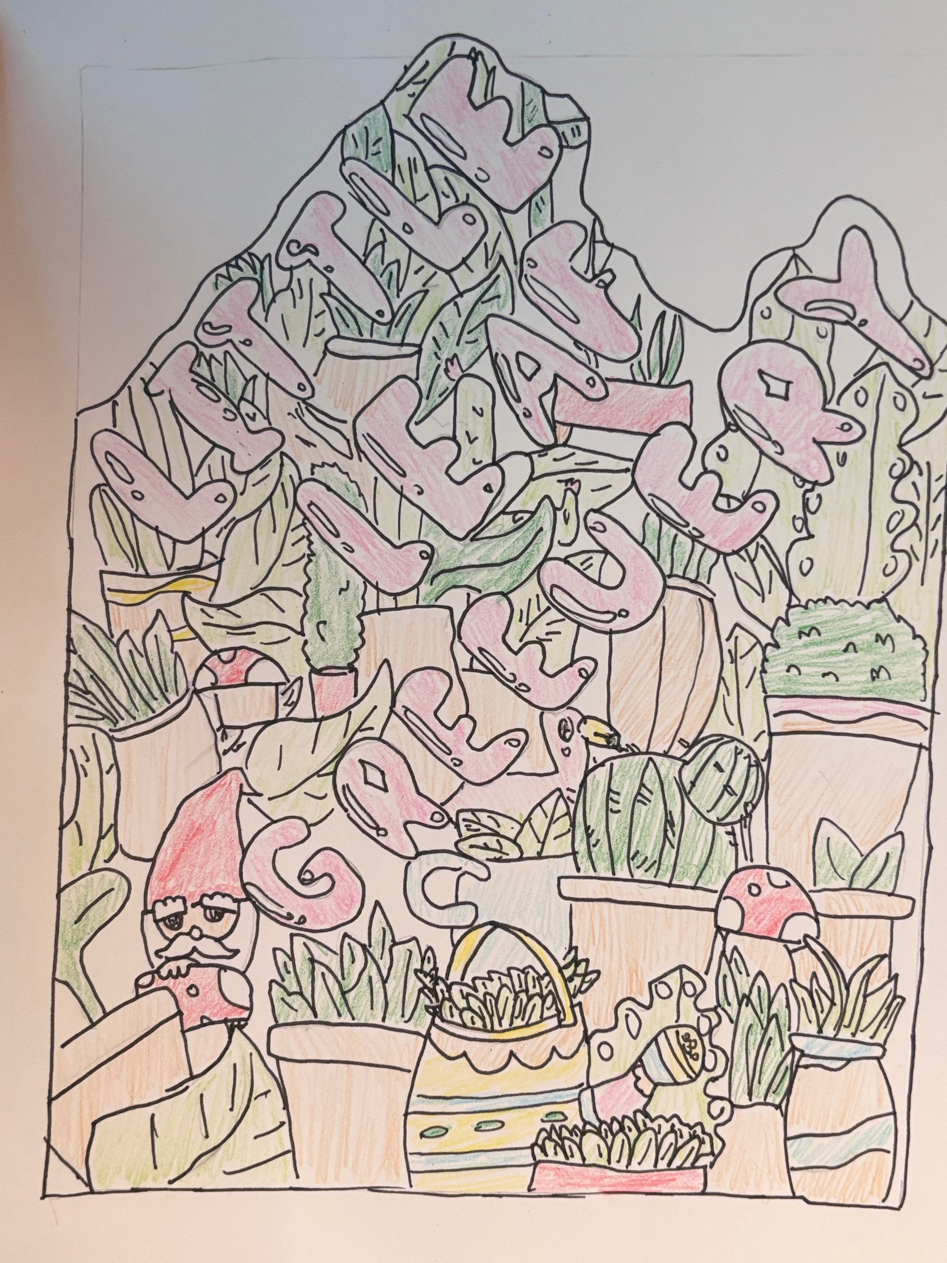 Doodle Art Print – Original Hand-Drawn Illustration, Wall Decor