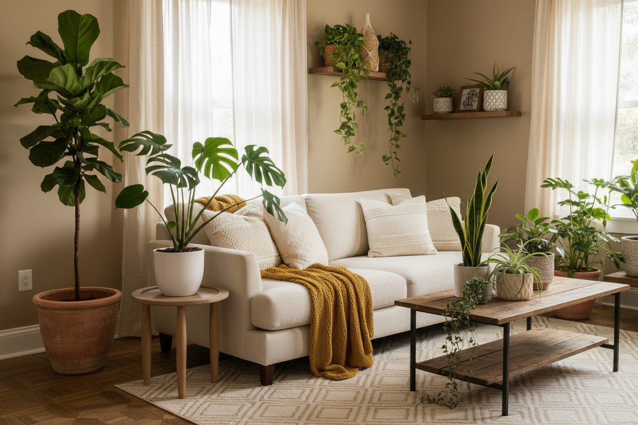 in a cozy living room